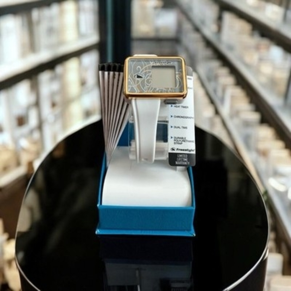 Freestyle Tetra Digital Watch White Rubber Unisex Wristwatch NIB Needs Battery